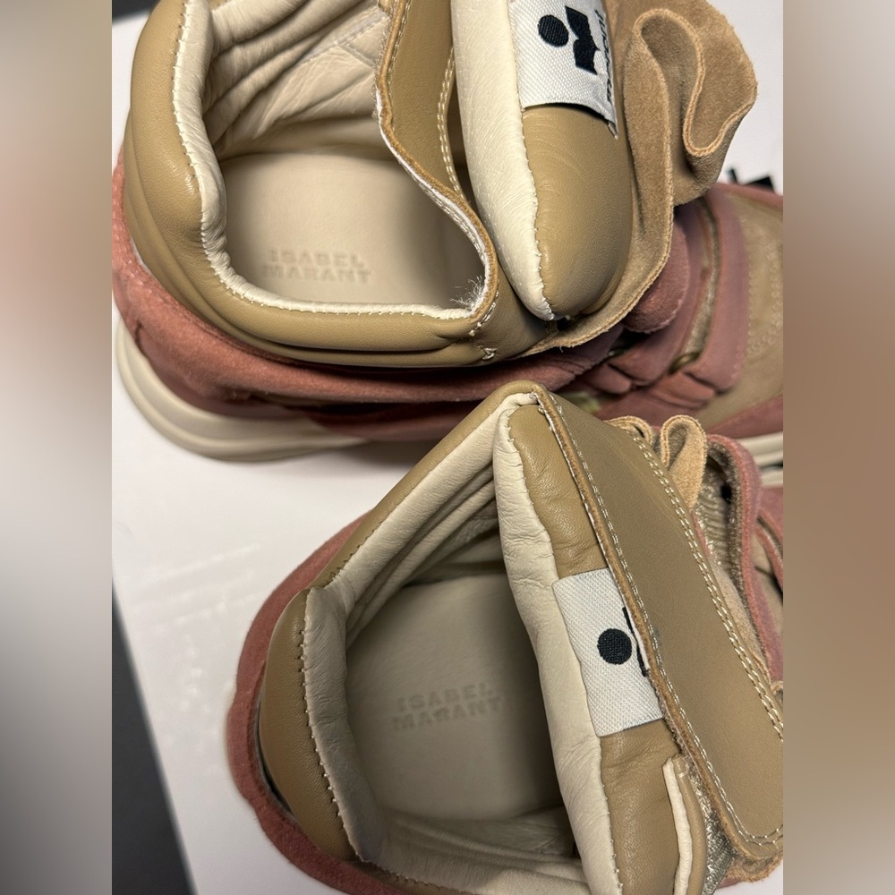 BNIB ISABEL MARANT Balskee Sneaker Wedge Light Beige & Pink SIZE EU 39 US 8/8.5 - Picture 5 of 7